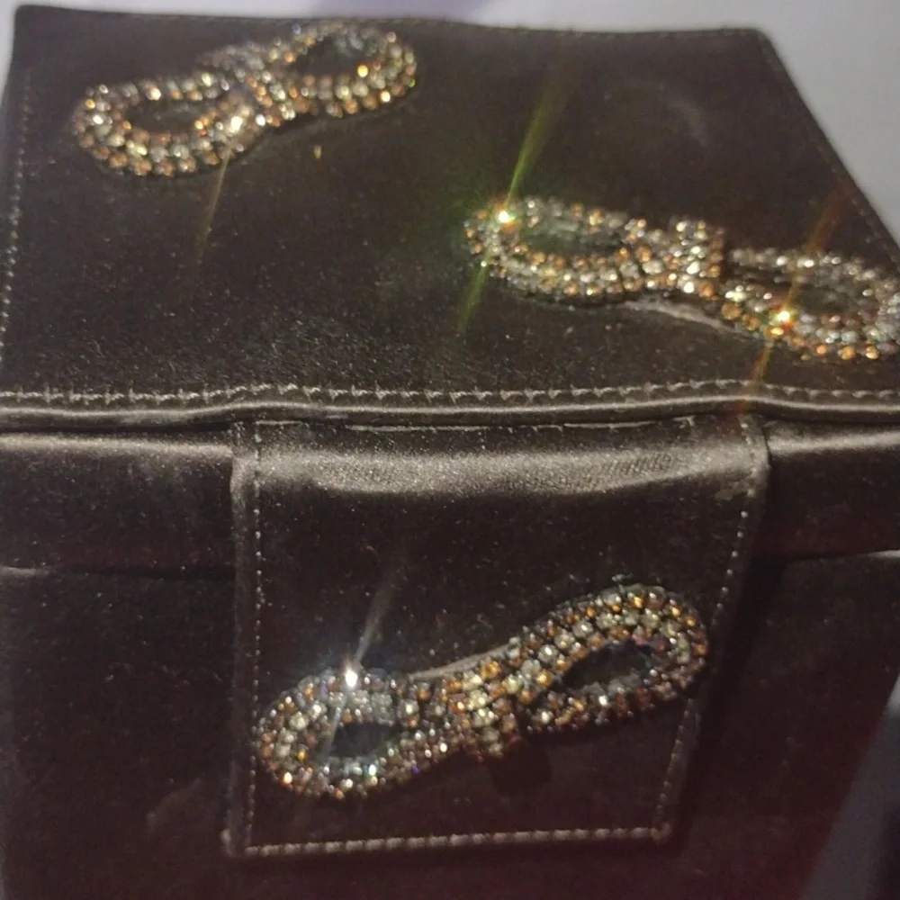 Stuart Weitzman Satin Mini Pill Box Sparkling Embellished ♾️ Infinity 🛍️NWT - Picture 7 of 11
